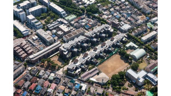 調布富士見町住宅建替計画331戸　全景　北東側